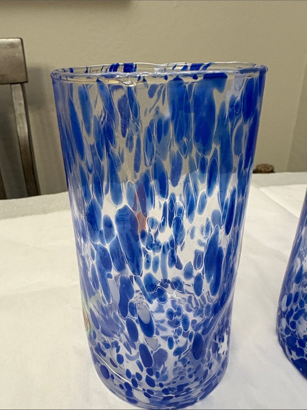 Murano Confetti Indented Drinking Glasses Made In Italy Handmade Glasses - Picture 3 of 7